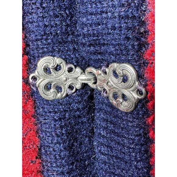 VTG Dale Of Norway Wool Sweater Reindeer Pattern Pewter Clasps Nordic Knit Sz XS - Picture 5 of 6